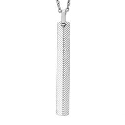 mens harlow linear texture stainless steel chain necklace