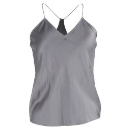 v-neck camisole top in grey silk