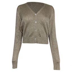 classic cardigan in light gold cupro
