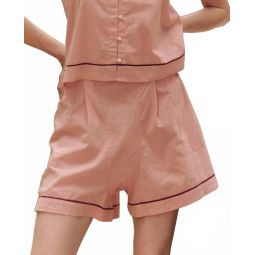 square pajama short in rose bloom