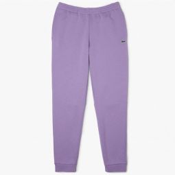 tapered fit fleece trackpants in purple