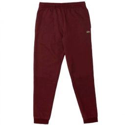 tapered leg sweatpants in maroon