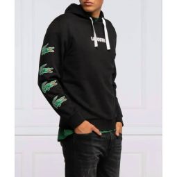 sport crocodile hoodie in black