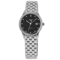 flagship automatic black diamond dial steelmens watch