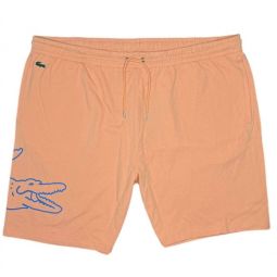 crocodile print fleece short in light orange