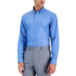 b by dress shirt men blue non-iron regular fit fts311