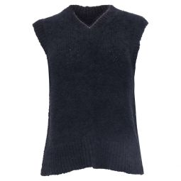 v-neck sweater vest in black cotton