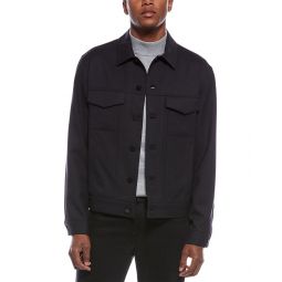 wool-blend flannel shirt