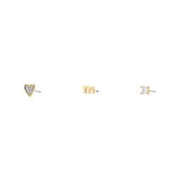 womens initials gold-tone brass stud earring set