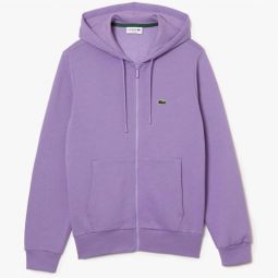 kangaroo pocket color-blocked hoodie in purple