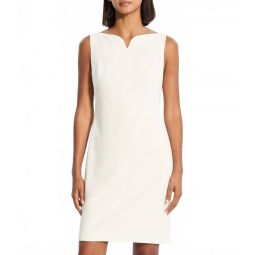 fitted notch dress in rice admiral crepe