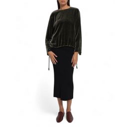 slit pullover top in hunter fixture