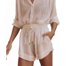 the delta short in white