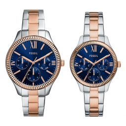 outlet mens rye multifunction two-tone stainless steel watch