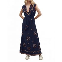 beaded corridor dress in navy