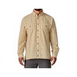 long sleeve island hopper shirt in dipper beeswax tan