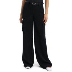 womens cargo flare pants in black