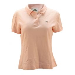 short sleeve polo shirt in pink cotton