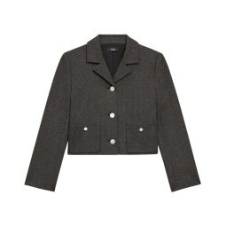 knit boxy crop jacket