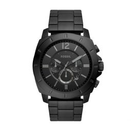 outlet mens privateer chronograph, black stainless steel watch