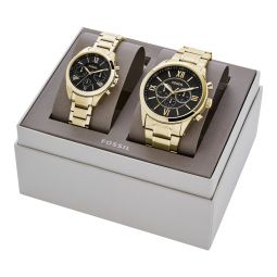 unisex modern courier chronograph, gold-tone stainless steel watch