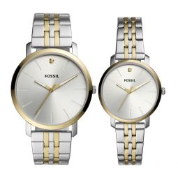 mens lux luther three-hand, stainless steel watch