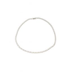 matrix tennis necklace in silver metal