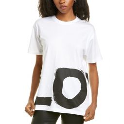 womens love print oversized t-shirt white