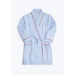 Isa Short Robe in Blue End on End