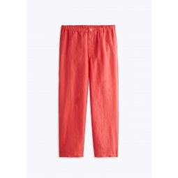 Milton Pajama Pant in Washed Red Linen
