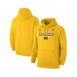 Mens Brand Maize Michigan Wolverines College Football Playoff 2023 National Champions Club Fleece Pullover Hoodie