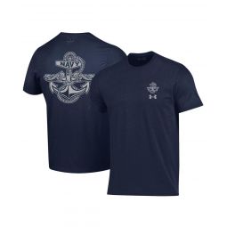 Mens Navy Navy Midshipmen Silent Service Anchor T-shirt