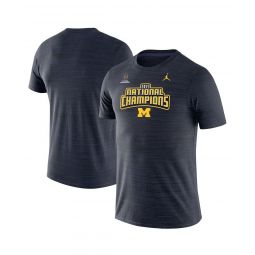 Mens Brand Navy Michigan Wolverines College Football Playoff 2023 National Champions Velocity Legend Performance T-shirt