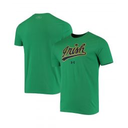 Mens Kelly Green Notre Dame Fighting Irish Wordmark Logo Performance Cotton T-shirt