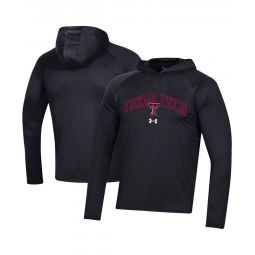 Mens Black Texas Tech Red Raiders 2023 Sideline Tech Hooded Raglan Long Sleeve T-shirt