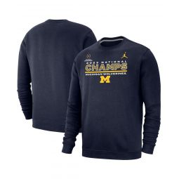 Mens Brand Navy Michigan Wolverines College Football Playoff 2023 National Champions Club Fleece Pullover Sweatshirt