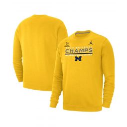 Mens Brand Maize Michigan Wolverines College Football Playoff 2023 National Champions Club Fleece Pullover Sweatshirt