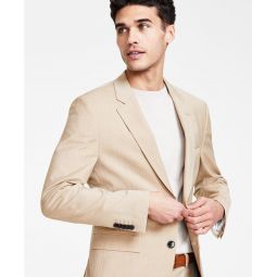 Boss Mens Slim Fit Tan Superflex Suit Jacket