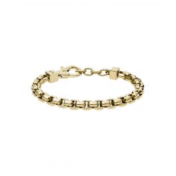 Mens Gold-Tone Stainless Steel Chain Bracelet