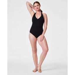 Pique Shaping Halter One-Piece, Full Bust Support