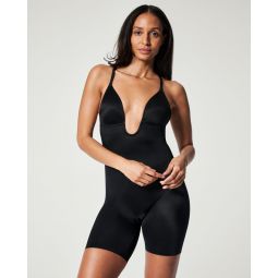 Suit Your Fancy Shaping Plunge Low-Back Mid-Thigh Bodysuit