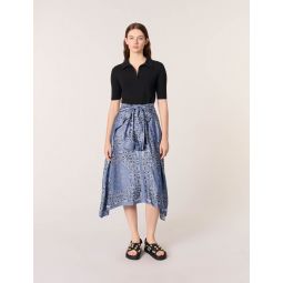 Layered-effect patterned dress