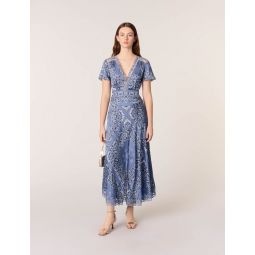 Patterned flowing maxi dress