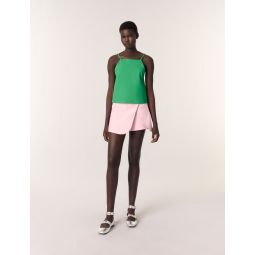 Layered-effect suit shorts