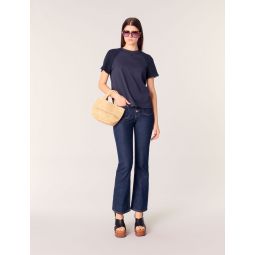 Tweed-sleeved T-shirt