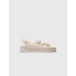 Flat leather sandals