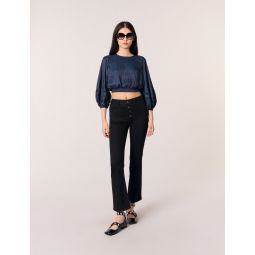 Satin-look cropped top