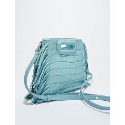 Mini embossed-leather M bag with chain