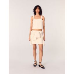 Tweed-effect knit crop top