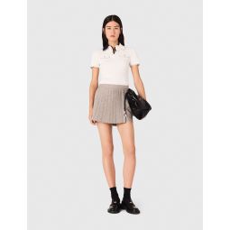 Pleated rhinestone skort